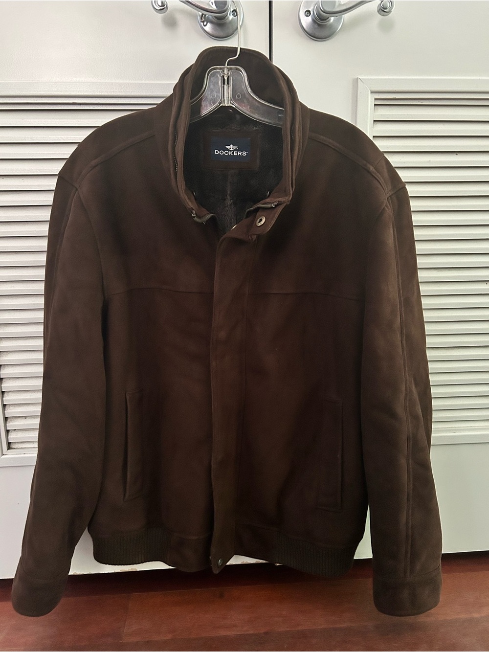 Dockers Dark Brown Suede Bomber Jacket